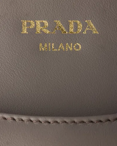 Prada Carry Mini Leather Handbag In Gray