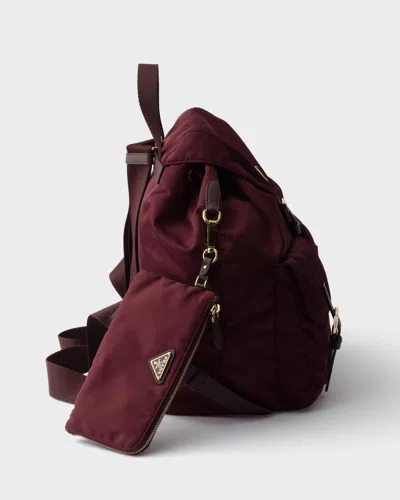 Prada Vela Medium Recycled Nylon Backpack In Purple