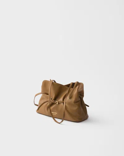 Prada Dada Small Nappa Leather Bag In Brown