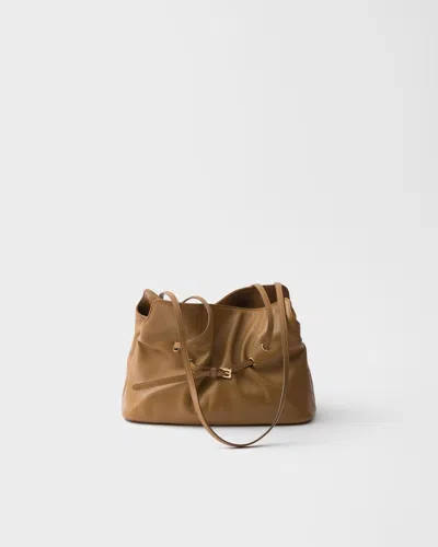 Prada Dada Small Nappa Leather Bag In Brown