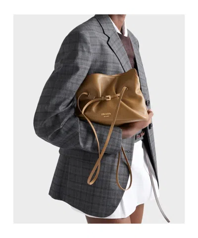 Prada Dada Small Nappa Leather Bag In Brown