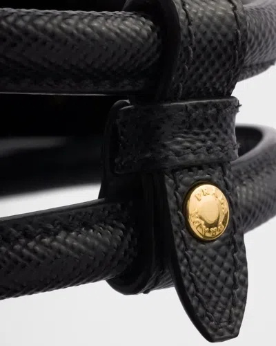 Prada Double Medium Saffiano Leather Bag In Black