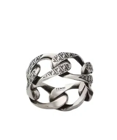 Fendi Ff Ring In Metallic