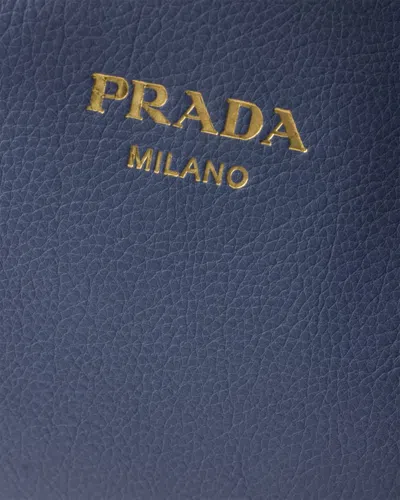 Prada Ouvert Large Leather Tote Bag In Blue