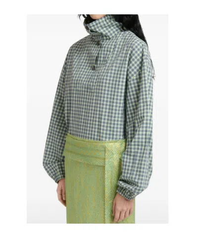 Marni Checked Drawstring Shirt In Multi