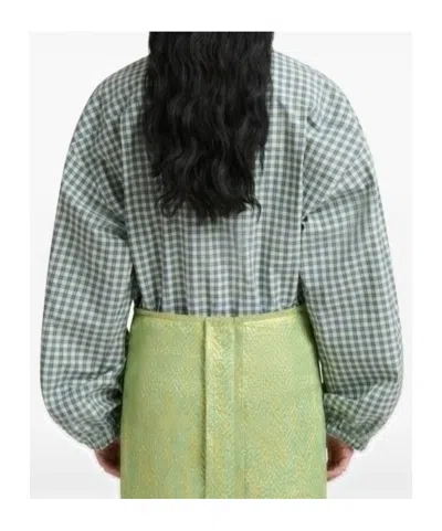 Marni Checked Drawstring Shirt In Multi