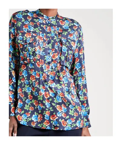 Maxco. Floral Pattern Shirt In Blue