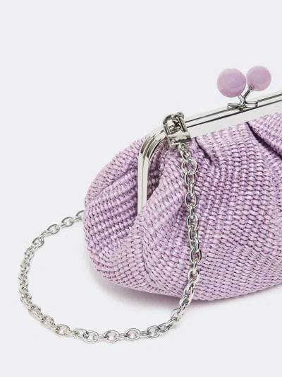Weekend Max Mara Small Raffia Textured Shoulder Bag In Purple