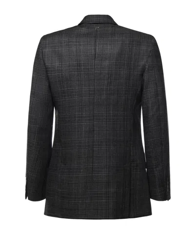 Dondup Check-pattern Double-breasted Blazer In Black