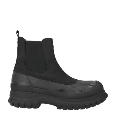 Ganni Solid-colored Thick-soled Boots In Black