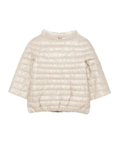 Herno Quilted Bomber Jacket In Neutral