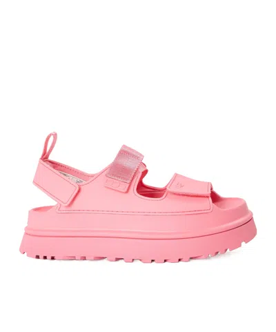 Ugg Sandals Open Toe Platform Sole Pull Tab In Pink