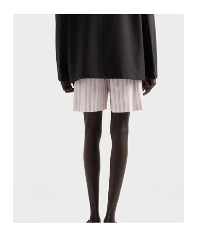 Prada Poplin Bermudas In Purple