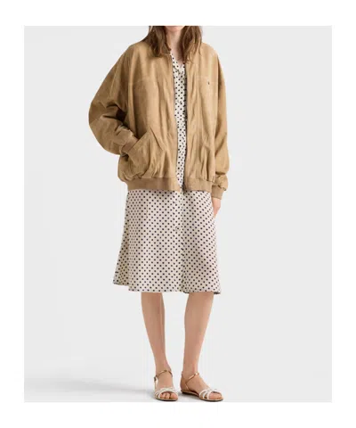 Prada Suede Jacket In Brown
