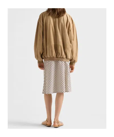 Prada Suede Jacket In Brown