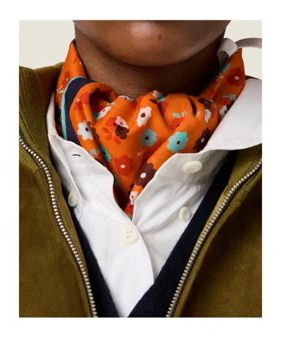 Miu Miu Printed Poplin Scarf In Orange