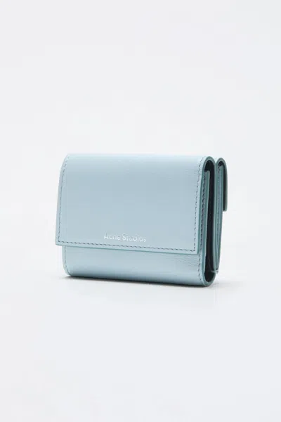 Acne Studios Leather Trifold Wallet In Blue