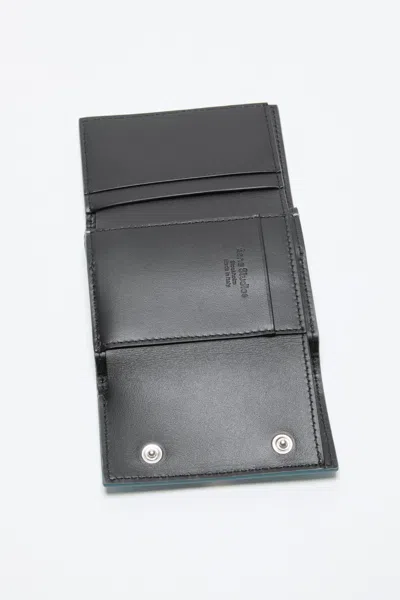 Acne Studios Leather Trifold Wallet In Blue