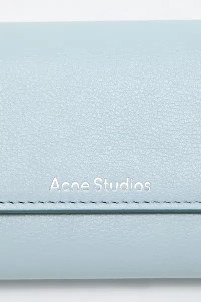 Acne Studios Leather Trifold Wallet In Blue