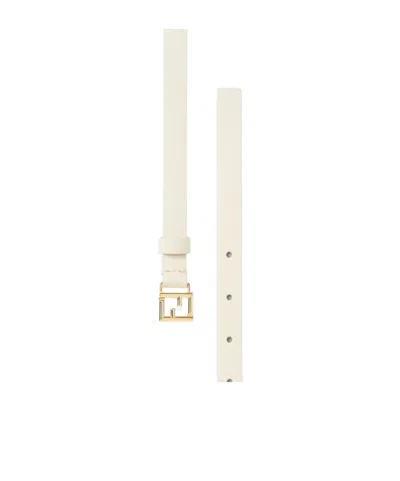 Fendi Ff Belt In White