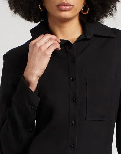 Tory Burch Solid Long-sleeve Blouse In Black