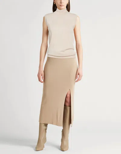 Sportmax Solid Color Sleeveless Knit Top In Neutral