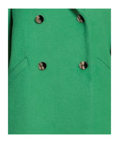 Ganni Solid Color Woolen Coat In Multi