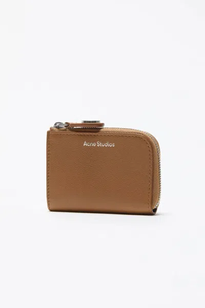Acne Studios Compact Zip Wallet In Brown