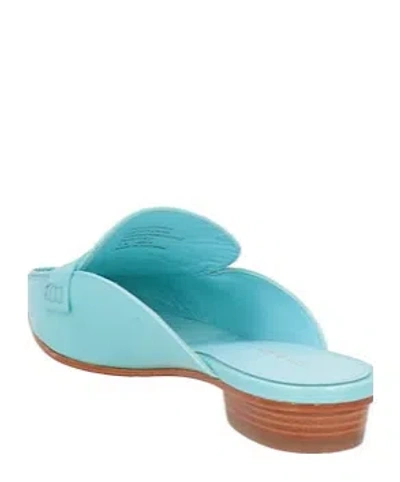Tory Burch Flat Leather Slippers In Blue