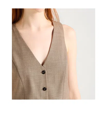 Maxco. Single-breasted Vest In Brown
