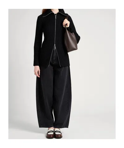 Maxco. Front Zip Cardigan In Black