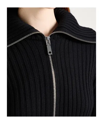 Maxco. Front Zip Cardigan In Black