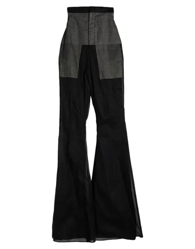 Rick Owens Minimalist Solid Color Flared Pants In Black