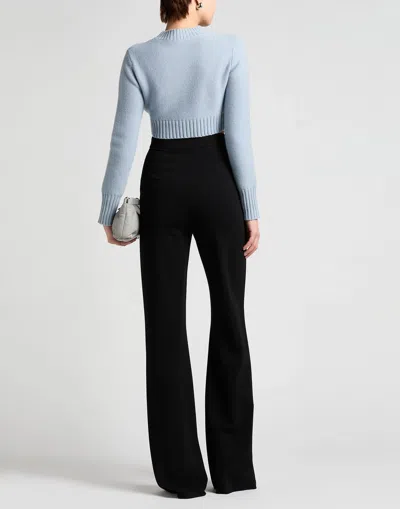 Max Mara Studio-inspired High-waist Flared Trousers With Pressed Pleats In Black