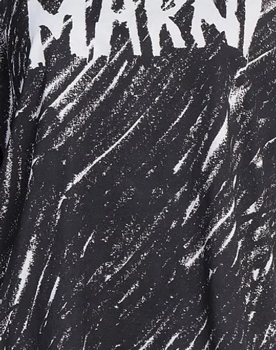 Marni Scribble Logo Jersey T-shirt In Black