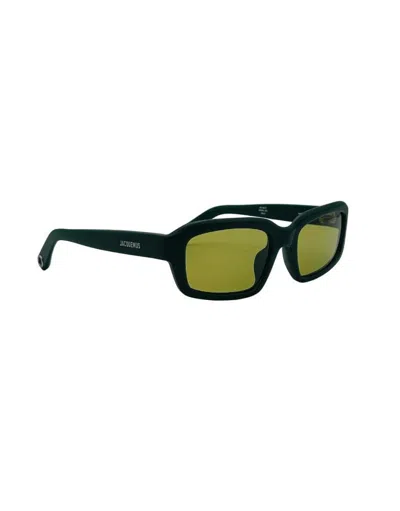 Jacquemus Minimalist Rectangular Sunglasses In Green