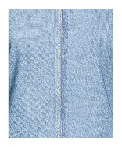 Rag & Bone Solid Color Mesh Long-sleeve Top In Blue