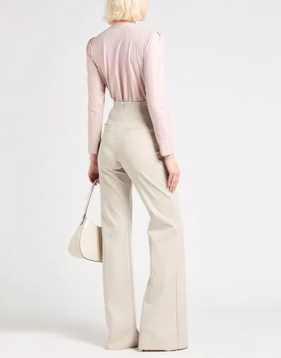 Sportmax Solid Color Stretch Flared Pants In Pink