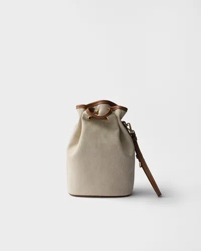Prada Drawstring Clutch In Neutral