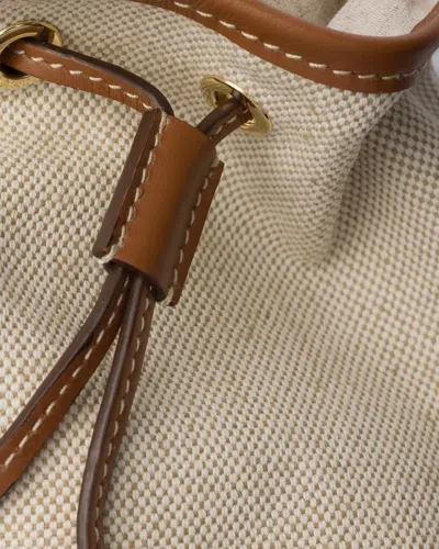 Prada Drawstring Clutch In Neutral