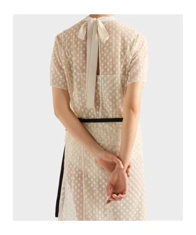 Prada Embroidered Lace Top In Multi