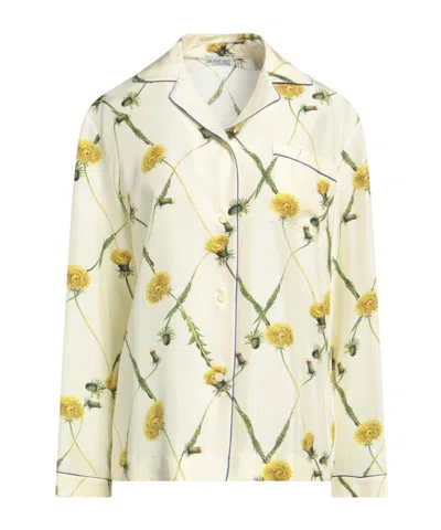 Burberry Floral Pattern Shirt In White