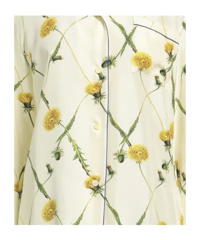 Burberry Floral Pattern Shirt In White