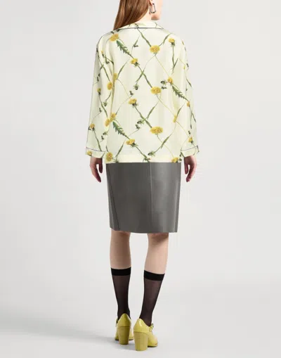 Burberry Floral Pattern Shirt In White