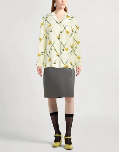 Burberry Floral Pattern Shirt In White