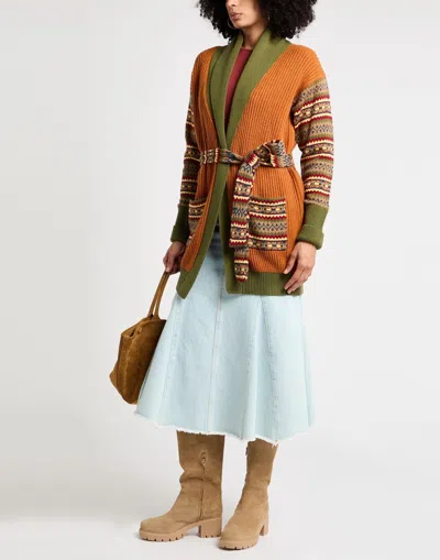 Maxco. Colored Knit Cardigan In Multi