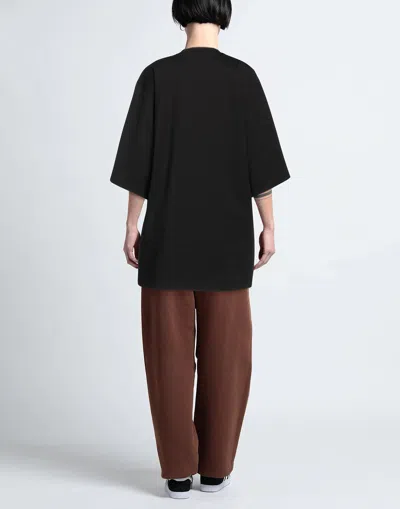 Dolce & Gabbana Loose Solid Color Printed T-shirt In Black