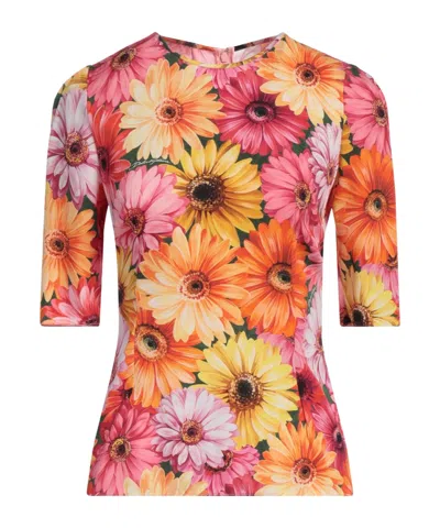 Dolce & Gabbana Printed Short Sleeve Top In Multi