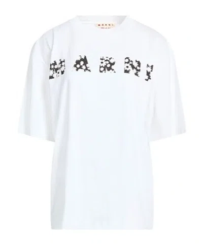 Marni Printed Cotton-jersey T-shirt In White