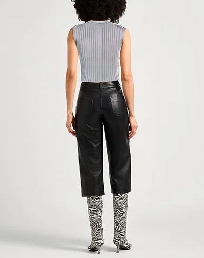 Marni Leather Short Top In Silver